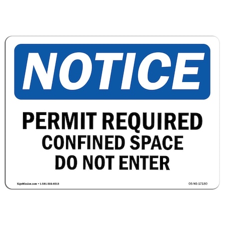 Signmission OSHA Sign, Permit Required Confined Space Do Not Enter, 7in X 5in Decal, 7" W, 5" H, Landscap OS-NS-D-57-L-17180
